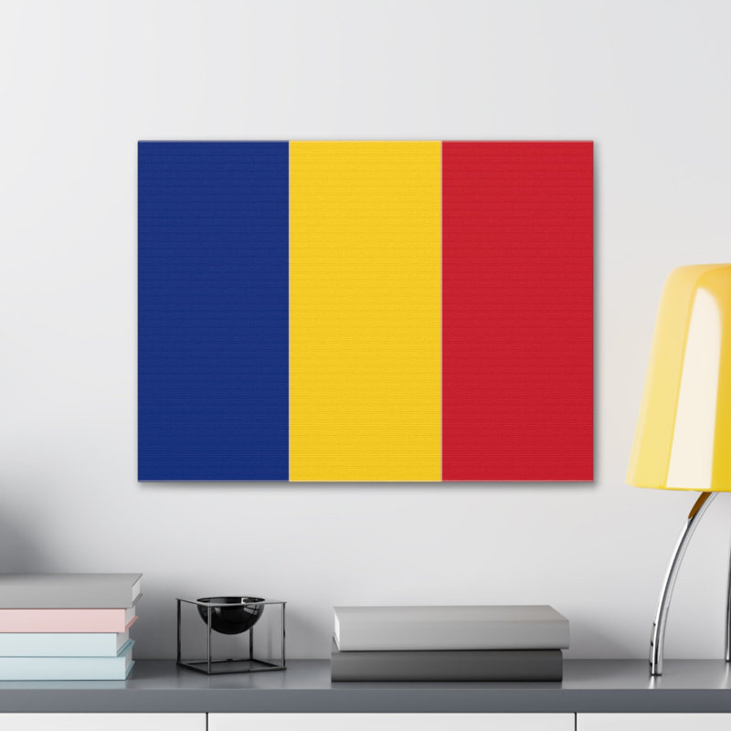 "Drapeau de la campagne roumaine" sur toile, H 11 po x l 14 po