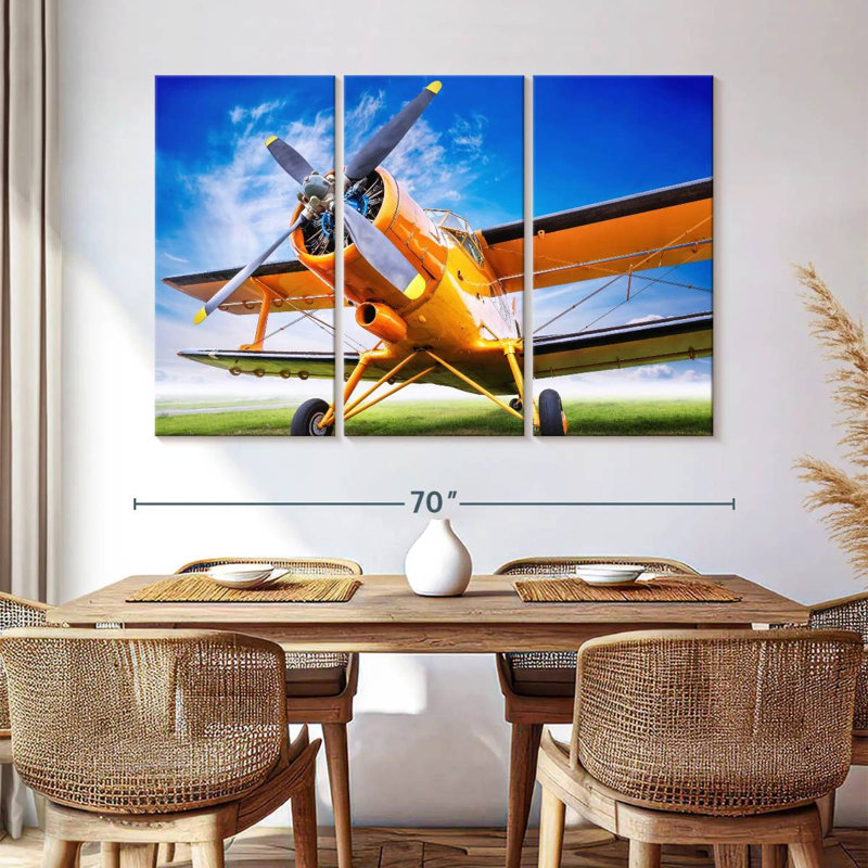 Mehar Orange Airplane, 42" H x 65" W