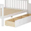 Lit superposé simple au-dessus d'un lit double en L avec 3 tiroirs, bureau mobile et garde-robe-517686197