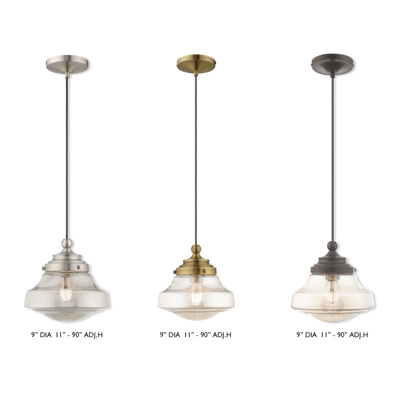 1 - Light Pendant, Smoke, Brushed Nickel