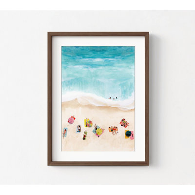 Maine Summer Outdoors Beach Painting, Framed Seaside Painting Prints, Tropical Beach Oversized Wall Art, Seashore Beach Decor Large Wall Art