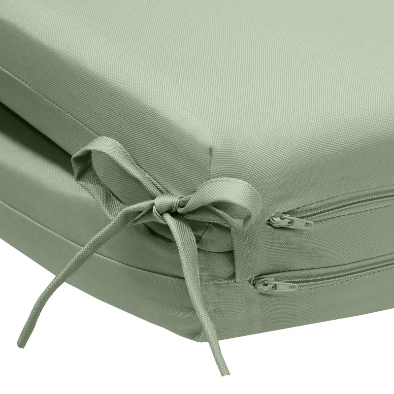 Outdoor Solid Olefin Textured High Back Cushion 20 x 45, Green