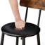 Tabouret de bar rond avec tablette, tabouret rembourré avec dossier-1638165240