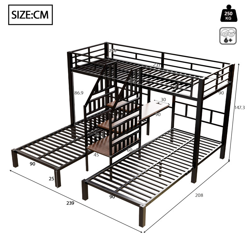 European Double (140 X 200 Cm) Bed Frame, Black