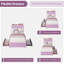 Structure de lit simple TG, tête de lit rembourrée et ondulée avec DEL RVB et 2 tiroirs, lattes en bois pour enfants, aucun sommier nécessaire, mauve-1678992425-1678992439