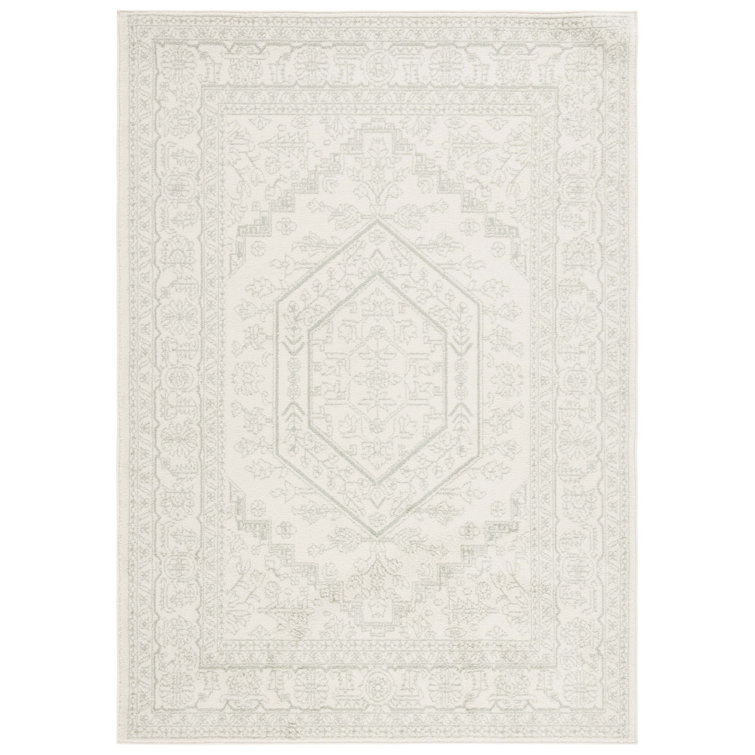 Arrietty Oriental Machine Made Area Rug in Sage/Ivory