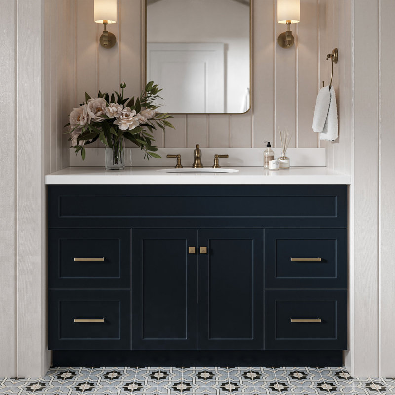 Ensemble de meuble-lavabo simple 55 po Hamlet, Bleu minuit