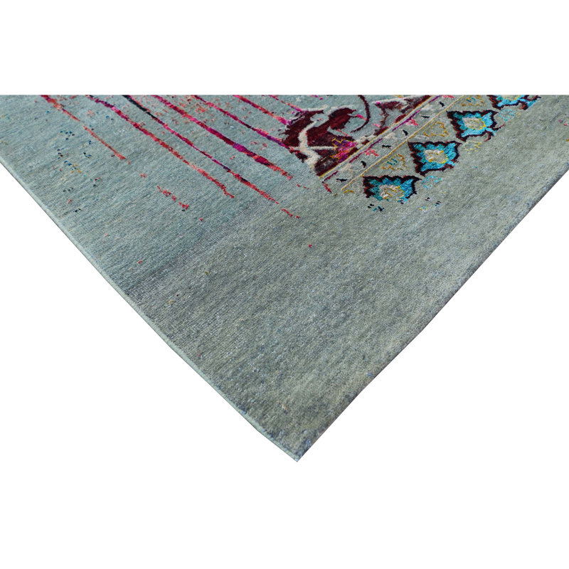Tapis rectangulaire noué à la main, Rectangle 10 pi x 14 pi