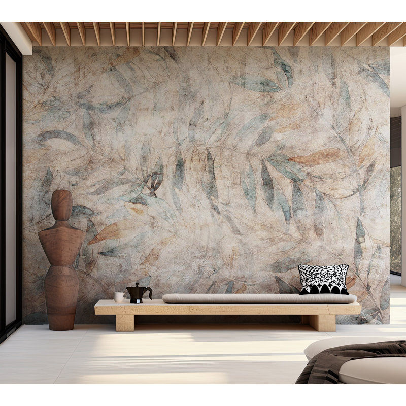 Murale pelez et collez Blagovesta, L 96 po x l 135 po, Beige