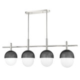 Nyack - 4 Light Island Light - Polished Nickel/Black Finish