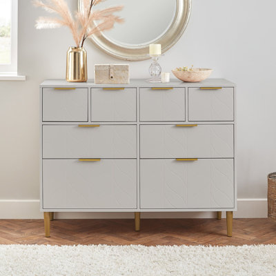 Adams 112 cm W Chest of 8 Drawers