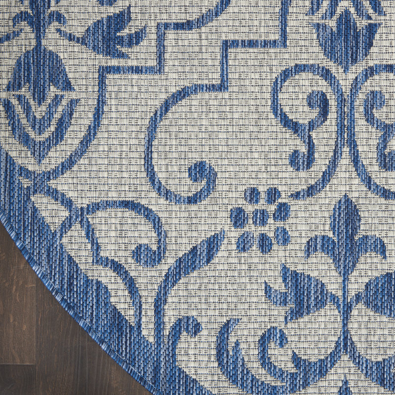 Girraj Damask Indoor / Outdoor Rug, Round 5'3"
