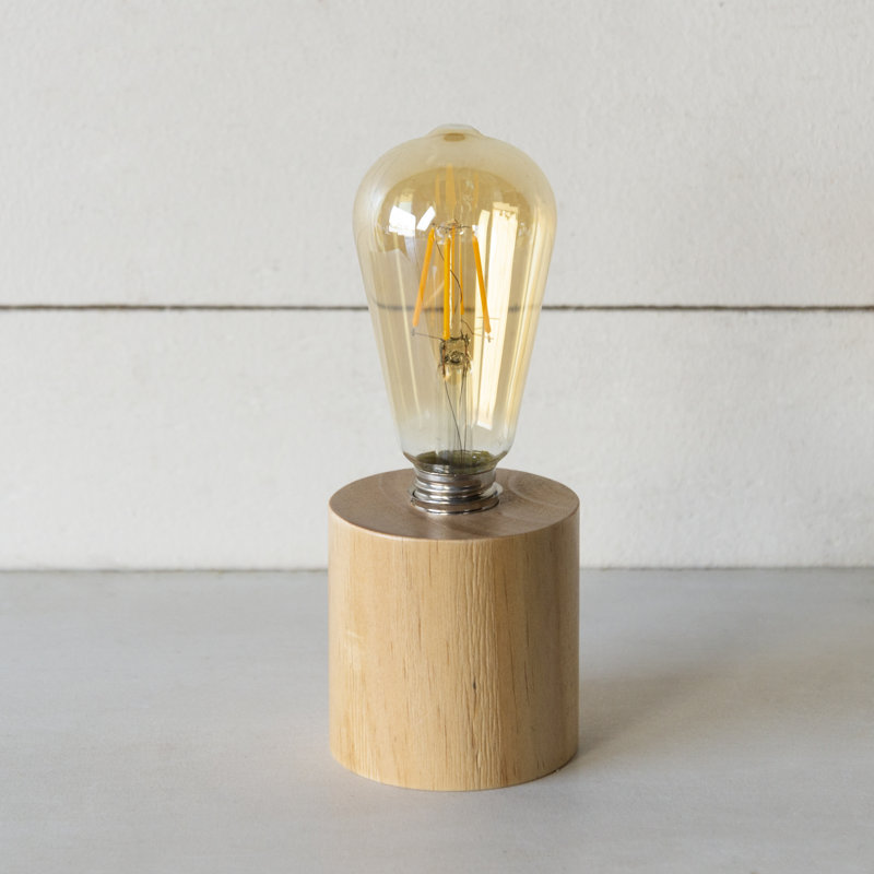 Lumière décorative avec base en bois