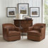 Genuine Leather Swivel Barrel Chairs
