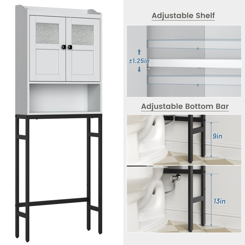 Armoire de rangement en bois manufacturé Ancilin, Gris