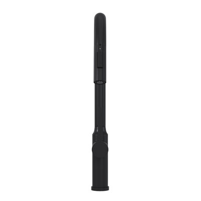 Robinet de cuisine 18,36 po noir mat avec robinet d'aérateur durable en acier inoxydable, rétractable, - 18,36 po