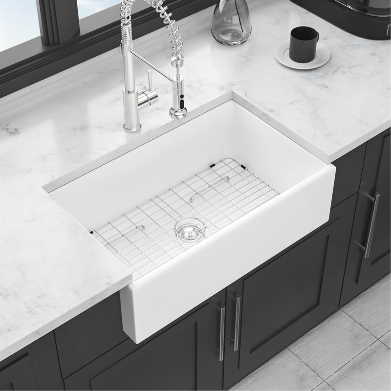 Évier de cuisine 33 po - 33 po - Évier de cuisine blanc 33 po x 18 po x 10 po