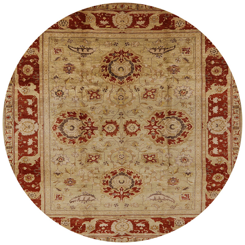 Tapis oriental brun / rouge Styrkar, Rond 7 pi