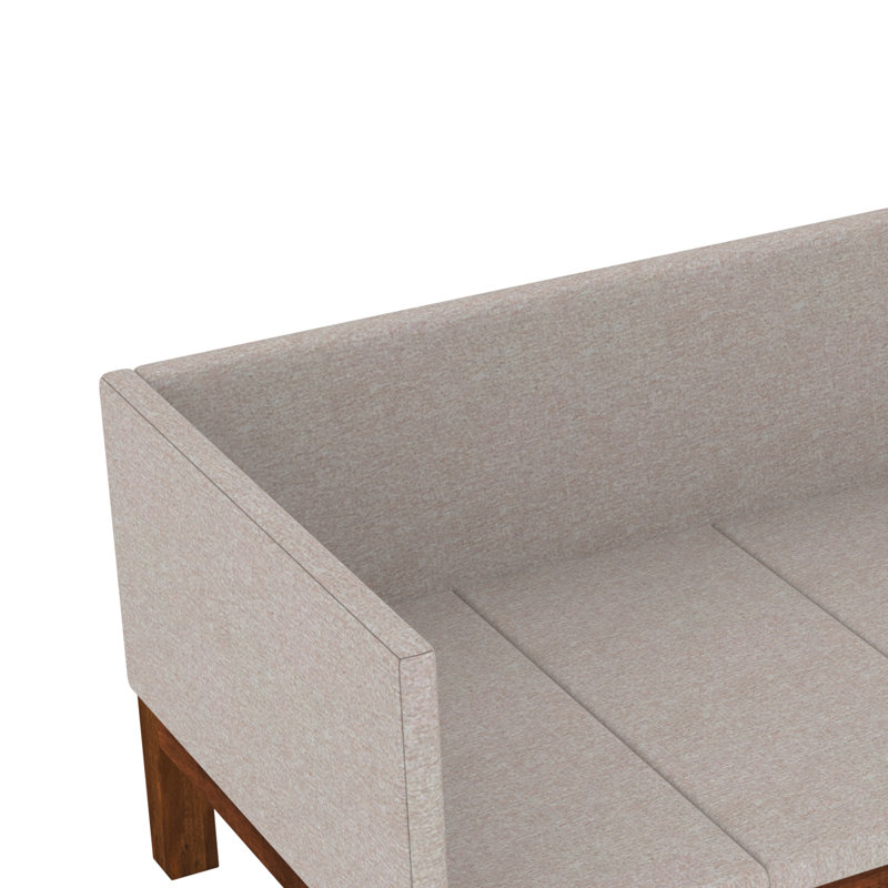 Lit de jour simple avec matelas Manisa, Cadre brun / tête de lit beige