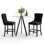 Ensemble de table de bar rond en verre trempé, ensemble de hauteur de bar, table de salle à manger ronde en verre trempé et tabourets de bar en hauteur