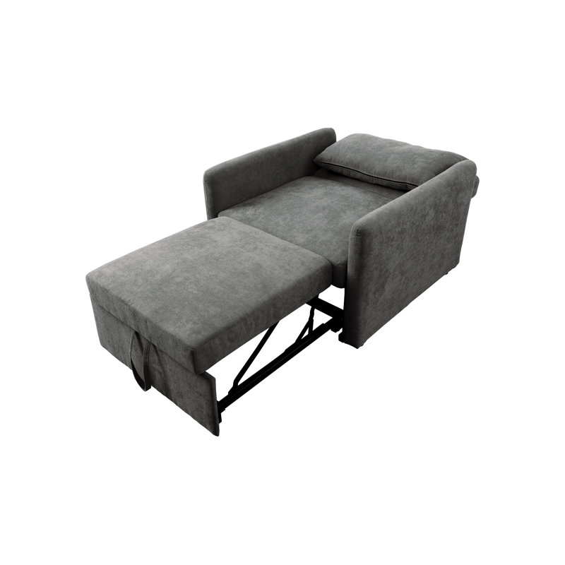 Recliner, Elephant Gray Microfiber/Microsuede/Linen Blend