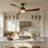 Brown Ceiling Fan With Solid Wood Blades, Led Light And App Control