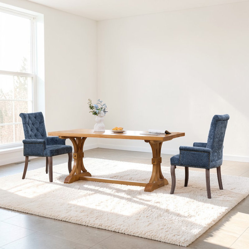 Chaises de salle à manger rembourrées Seita, 4, Bleu