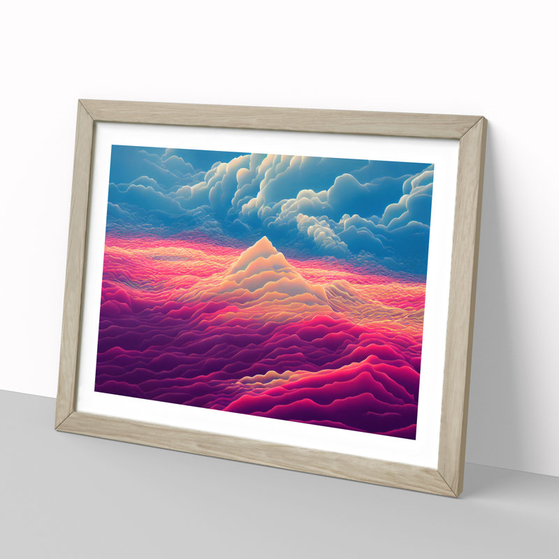 Lush Mountain - Single Picture Frame Print, 46cm H x 64cm W x 2cm D, Oak