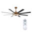 Grand ventilateur de plafond réversible à 8 pales de 65 po avec lumières DEL et télécommande Broghen