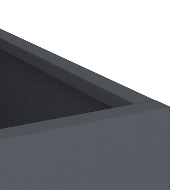 Garden Planter Decor Outdoor Modern Holder Metal Flower Pot Minimalist, Anthracite, 40cmH x 32cmW x 32cmD