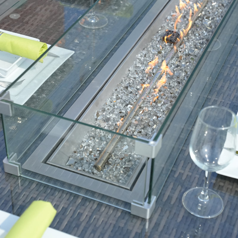 Table de foyer d'extérieur au propane en aluminium Quinnipack