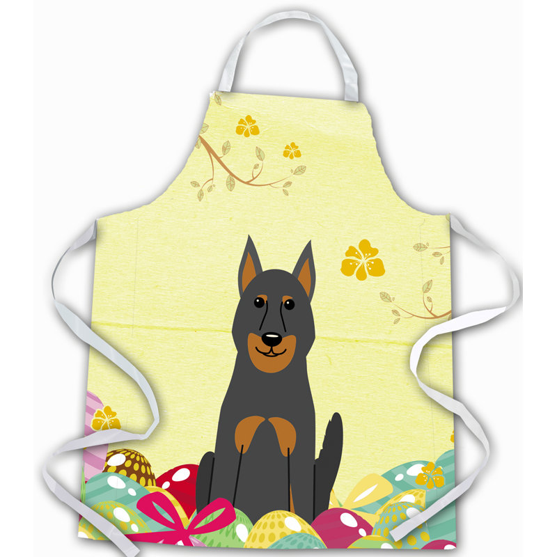 Easter No Pattern Bib Apron, Yellow/Grey/Tan, Beauce Shepherd