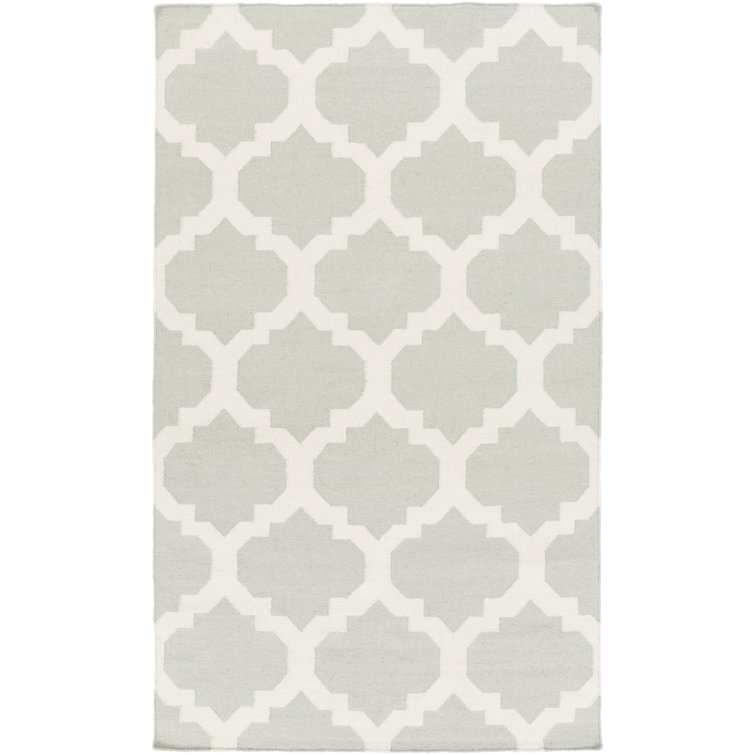 Tapis gris / ivoire en laine tissé à la main Bangor