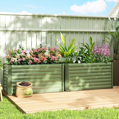 Ensemble de 2 jardin surélevé, jardinière, vert clair
