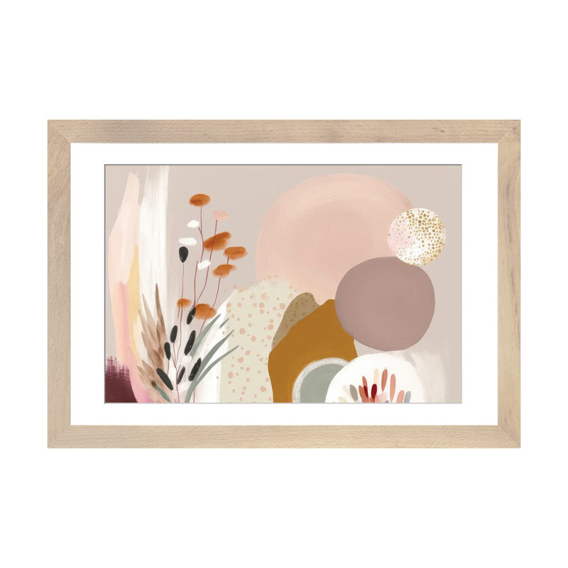 Beautiful Nature Forms, Natural Wood Open Corner Framed Paper, White, 16" H x 24" W x 1" D