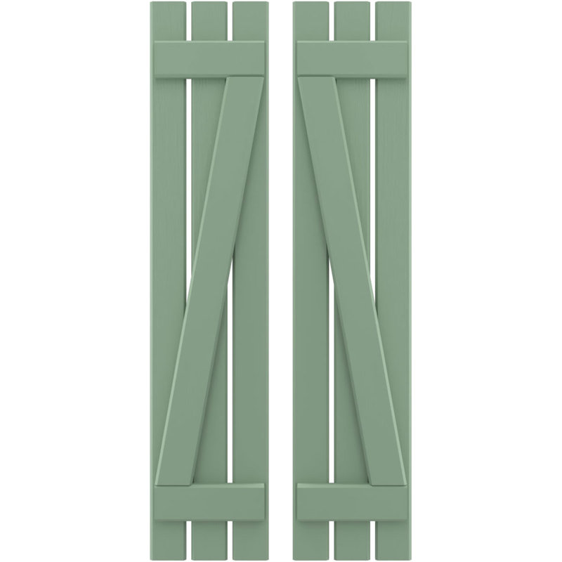 Volets de planche-n-lattes avec barre en Z (par paire) Americraft (2 lattes), Vert piste, 11 1/2", 80"