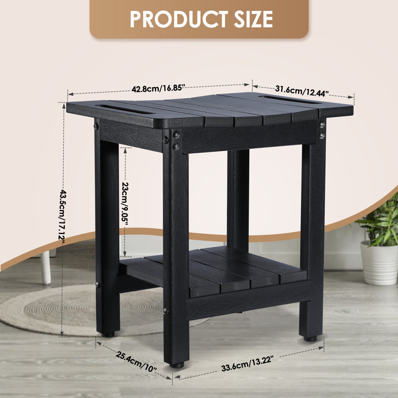 HDPE Shower Benches, Black