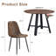 Ensemble de table et de chaises, table de salle à manger ronde minimaliste moderne de 42 pouces de diamètre, dotée de 4 chaises en tissu brun avec pieds en métal noir. Convient pour la cuisine, la salle à manger, etc.