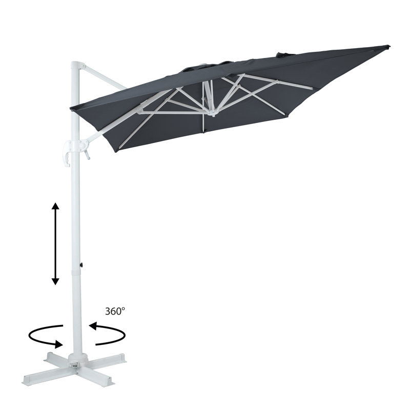 Bryaire 300cm Cantilever Parasol, Grey, White