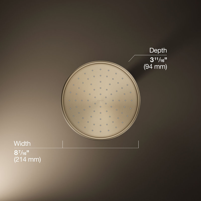 Traditional Rain Shower Head, Vibrant Brushed Bronze