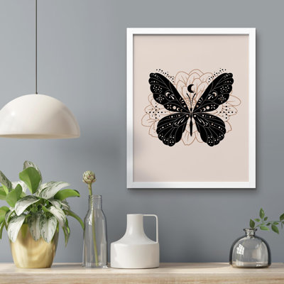 " A Black Butterfly Illustrations Modern Art Decorative Minimalist Cozy Colorful "