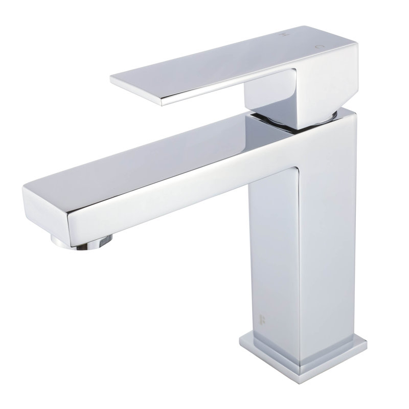 Single Hole Bathroom Faucet with Pop-up Drain and Strainer Basket, Polished Chrome