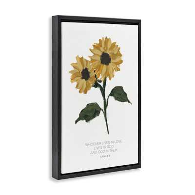 Toile flottante «Proverbe avec tournesols» par Lucille Price
