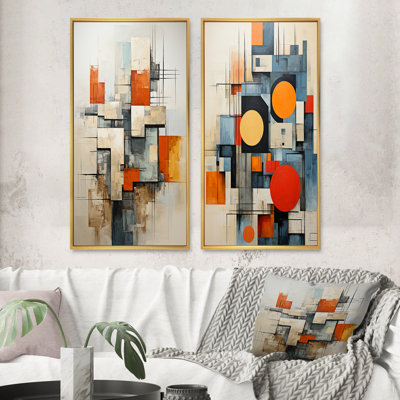 «Constructivism Construit Horizons V», 2 pièces sur toile