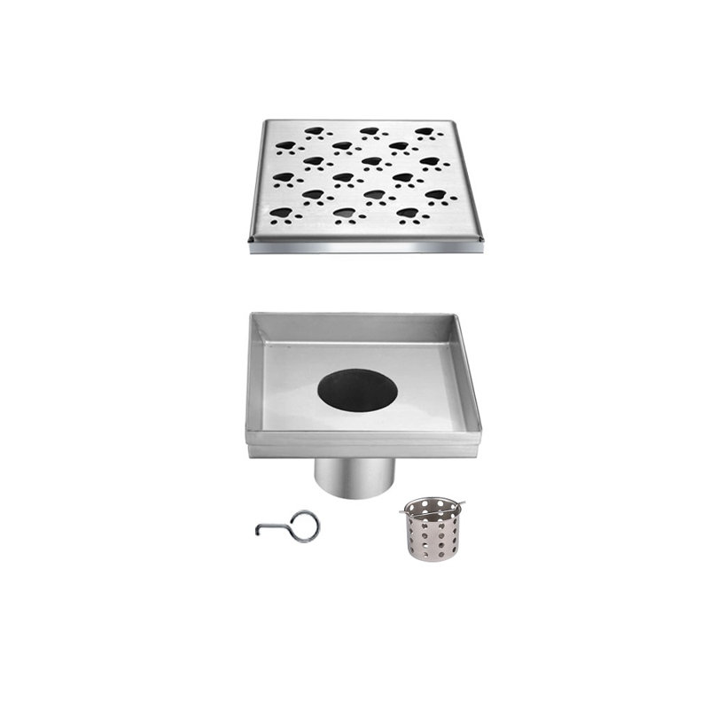 Memuru River Stainless Steel Square Linear Floor Shower Drain