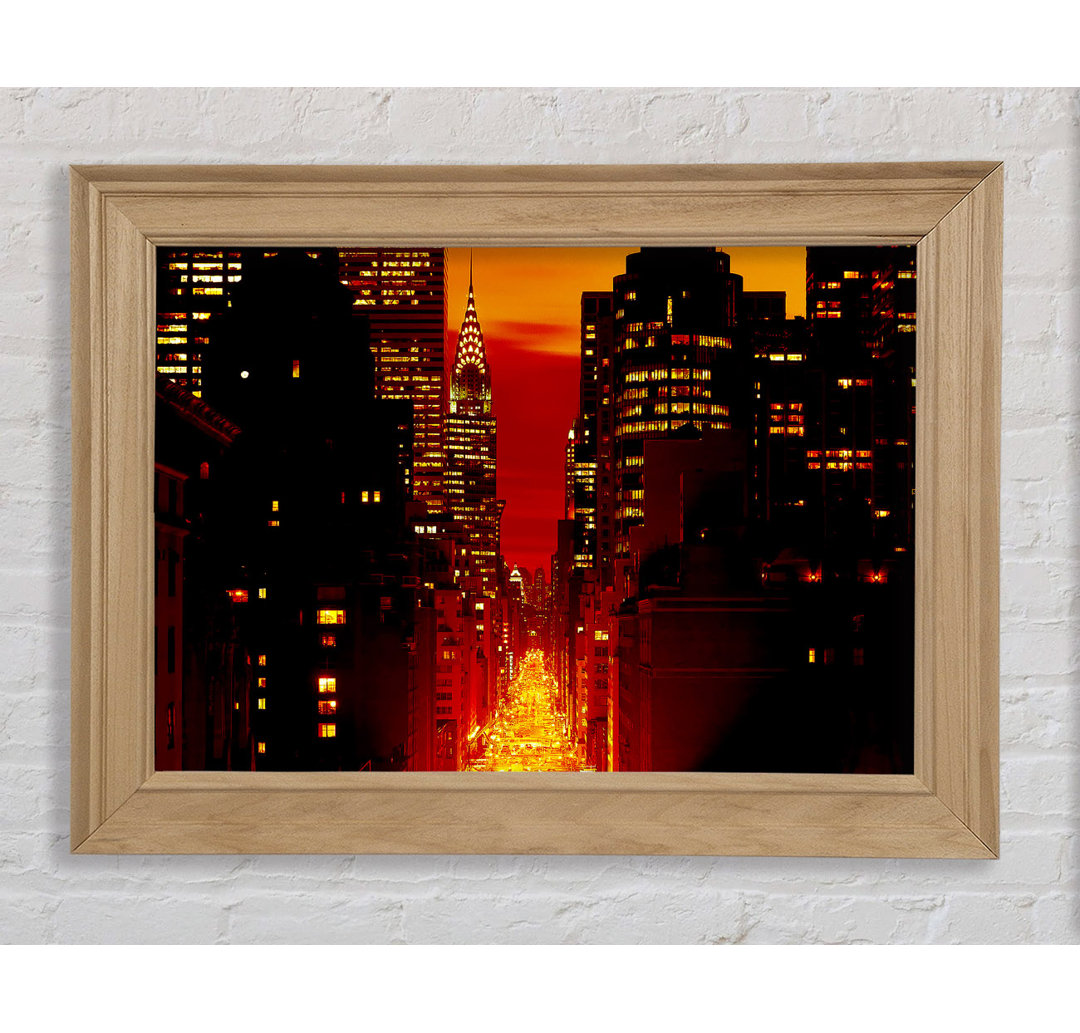 Empire State Building Feuerrot - Druck