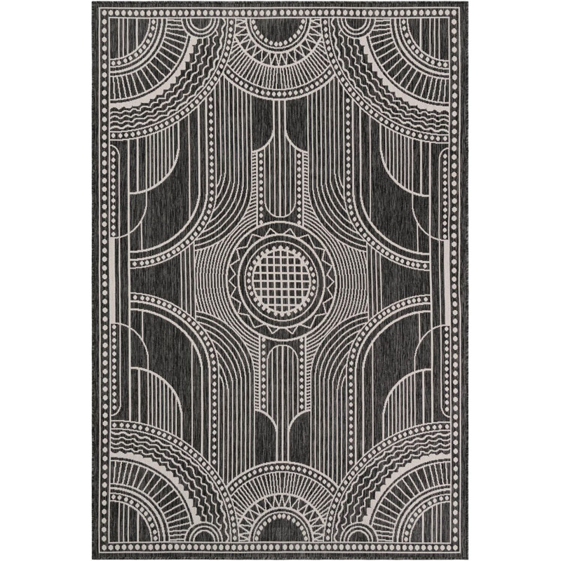 Tapis noir et blanc Aucun, Rectangle 6 pi 1 po x 9 pi