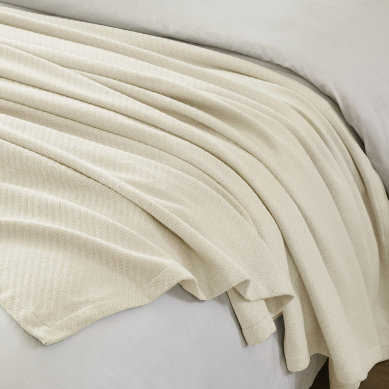 Couverture tissée en coton liquide respirant, Lit simple, Blé