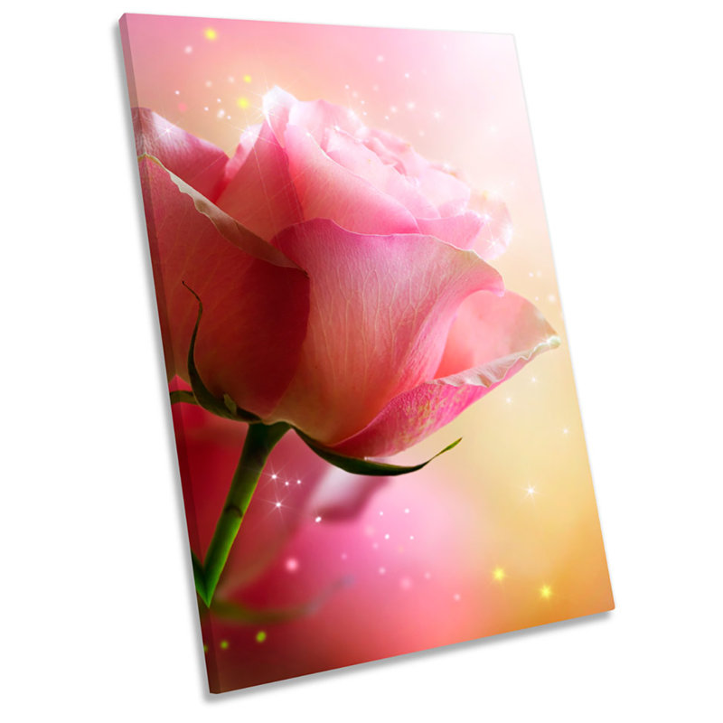Magical Rose Love Floral Flower - Wrapped Canvas Print, 54cm H x 36cm W x 4cm D