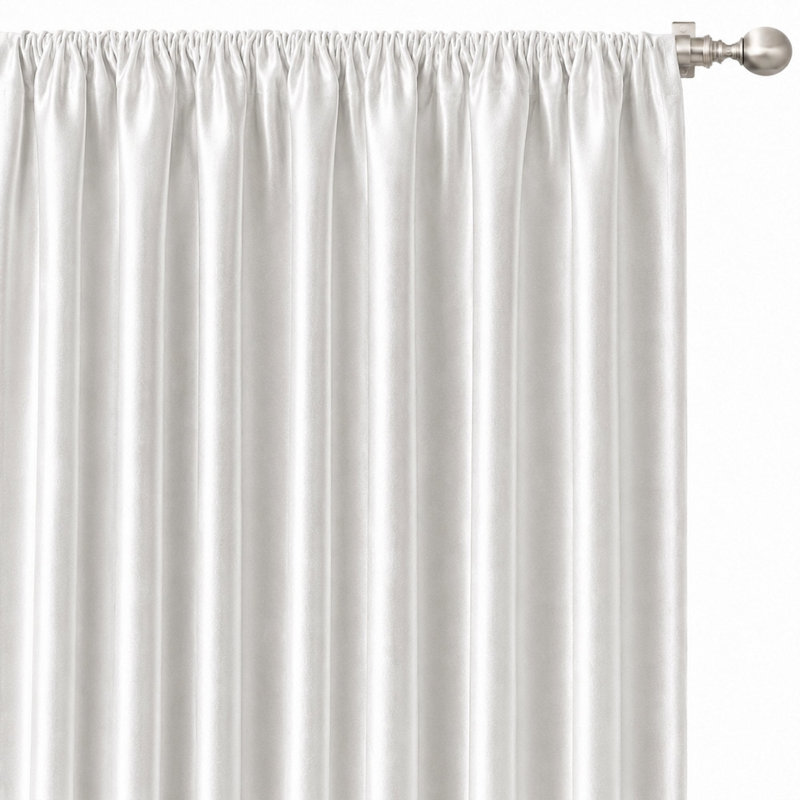 Mason Fabric | Double Width Solid Satin Faux Silk Fabric | Color White, White